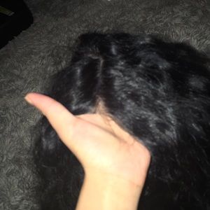 Blue black full lace curly wig